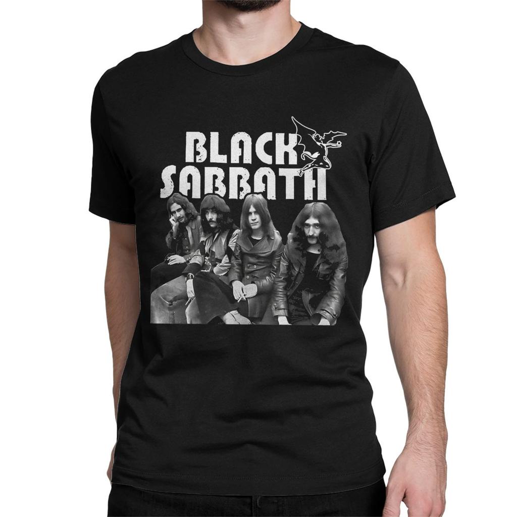 Svart Heavy Metal Sabbaths T-shirt Herr Dam Ren Bomull Nyhet T-shirts Rund Hals Rock T-shirt Kortärmad Kläder 4XL 5XL