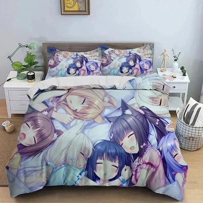 3D Druck Anime Nekopara Sexy Girl Bequeme Bettdecke Bettbezug Kissenbezug Bettwäscheset Kinder Schlafzimmer Dekoration Heimtextil