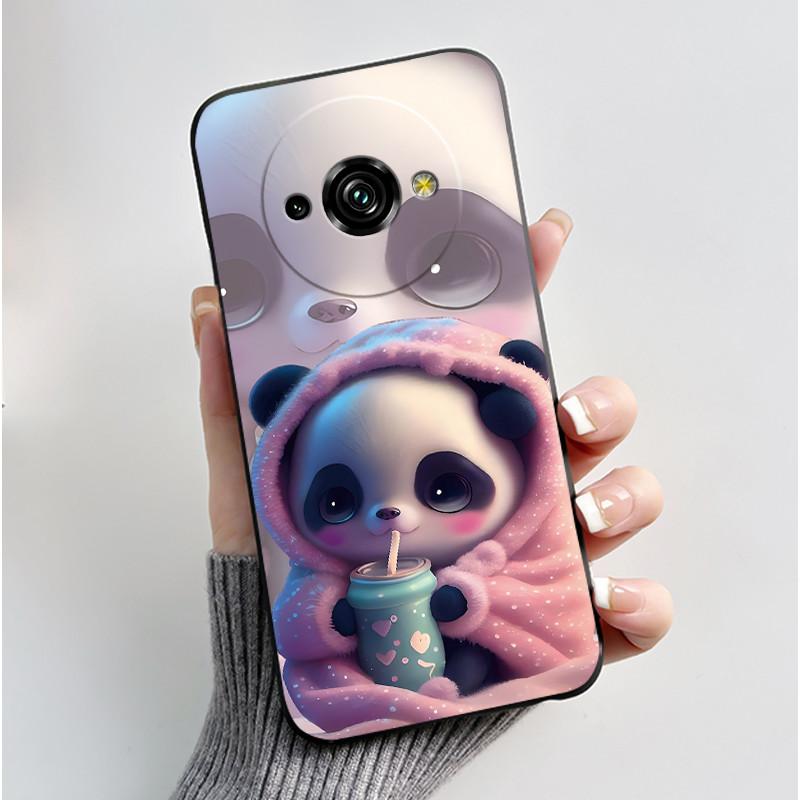 For Oukitel C59 Case Oukitel C59 Pro Cover Luxury Cute Love Rabbit Funny Pattern Black TPU Soft Silicone Protective Phone Case