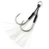 Metal Jig Tail Assist Hooks With Pe Line Feather Solid Ring Jigging Fishhook Double Barbed
