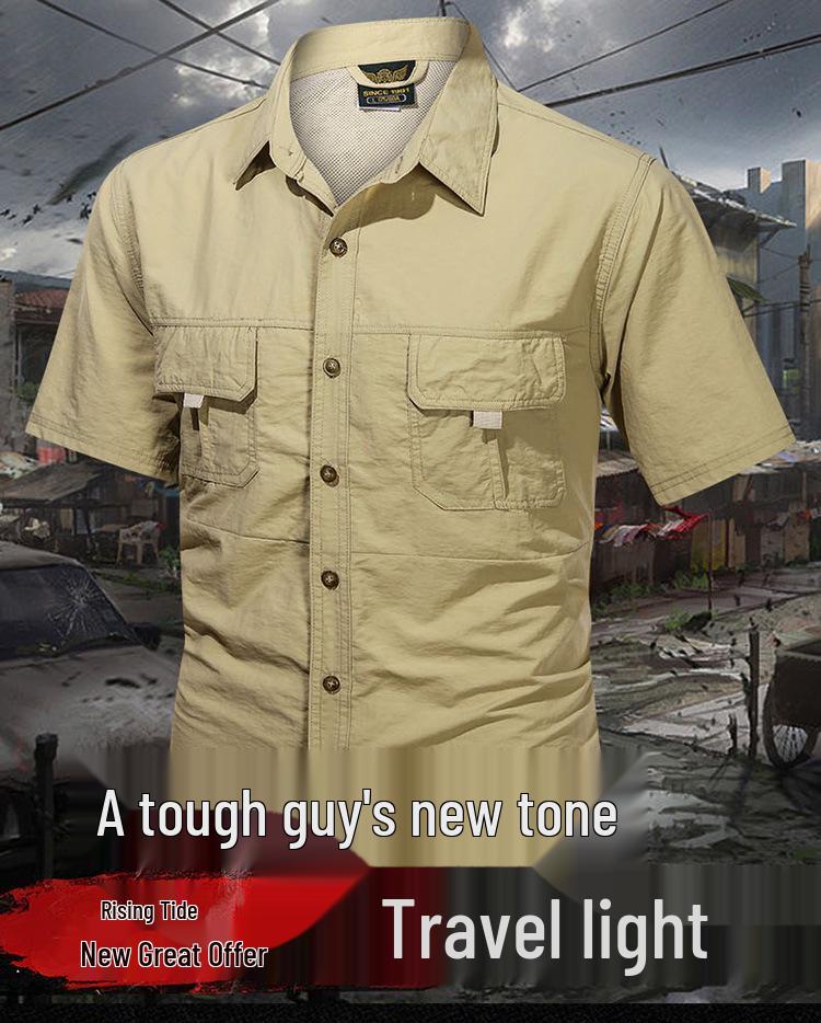 2025 Men's Tactical Short Sleeve Outdoor Hiking Shirt - Lightweight & Loose Fit