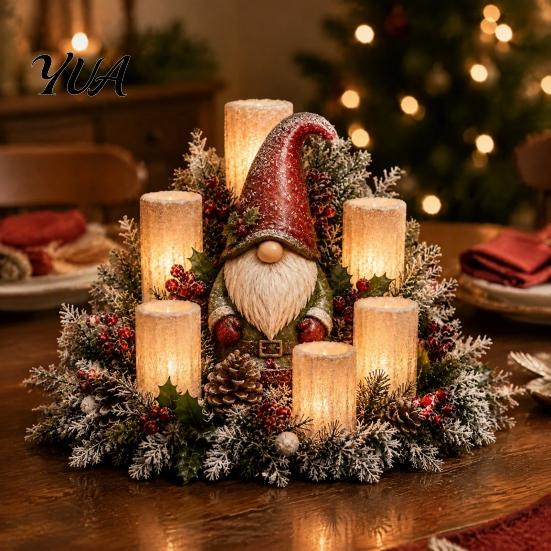 Festival Event Ornaments Christmas Lighted Centerpiece, Atmospheric Ornament with Warm Glow, USB Lighting for Home Powered Plastic Crafts Holiday