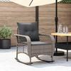 VidaXL Garden Rocking Chair with Grey Woven Resin Cushions, Outdoor Rocking Chair, Rocking Chair of 4104195
