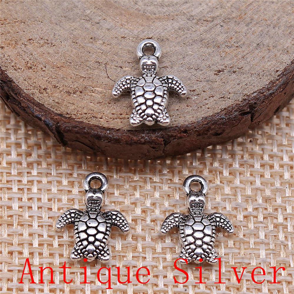 Turtle Shaped Charms Pendant For Bracelet Necklace Jewelry Making Craft Findings