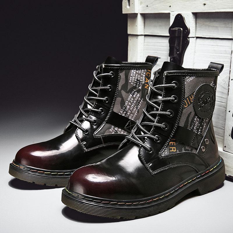 Martin Boots Big Yellow Boots High Top Men's and Women's Shoes Long Tube Tooling Velvet Locomotive European and American Height Increase Versatile Co