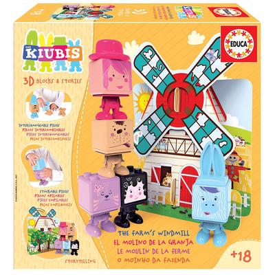 Educa Kiubis The Farm Windmill Blocuri și povești 3D