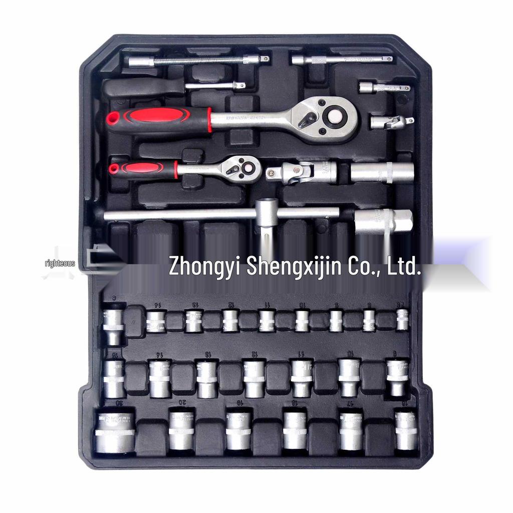 187-Piece Ratchet Wrench & Socket Set in Plastic-Coated Aluminum Box for Auto Repair - Large, Medium, Small Tools Included