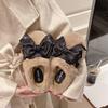 Fairy Wind Bow Slippers Female 2025 Autumn and Winter Fashion Girl Heart Indoor Warm Ins Plush Cotton Slippers