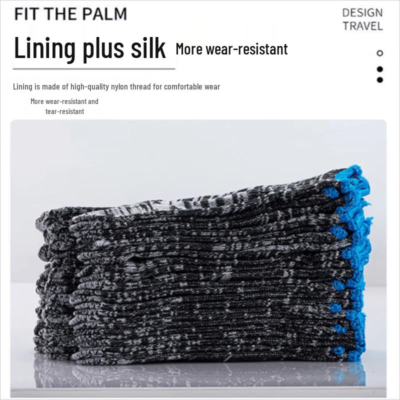 Jiangyi Black-Grey Cotton Work Gloves