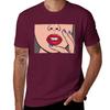 Red Lips Comic Girl T-Shirt oversizeds cute clothes t shirts