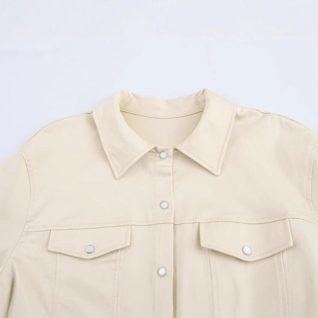 Spring 2025 Women's European & American Style Loose Wide Hem Short Dress 4661328