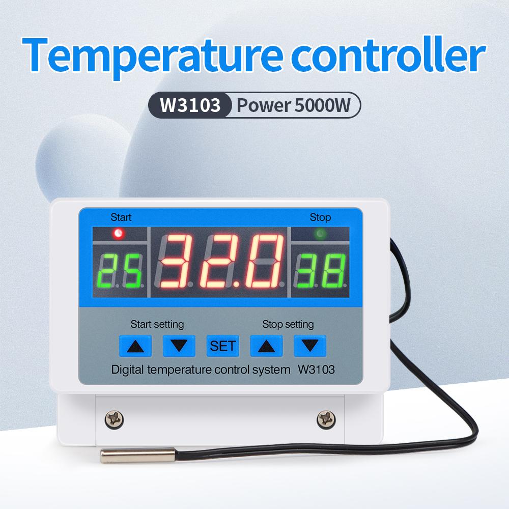 XH-W3103 Controller Digitale di Temperatura 5000W Alta Potenza Termostato Interruttore Controllo Automatico Temperatura AC220V -19 a 99℃ Interruttore