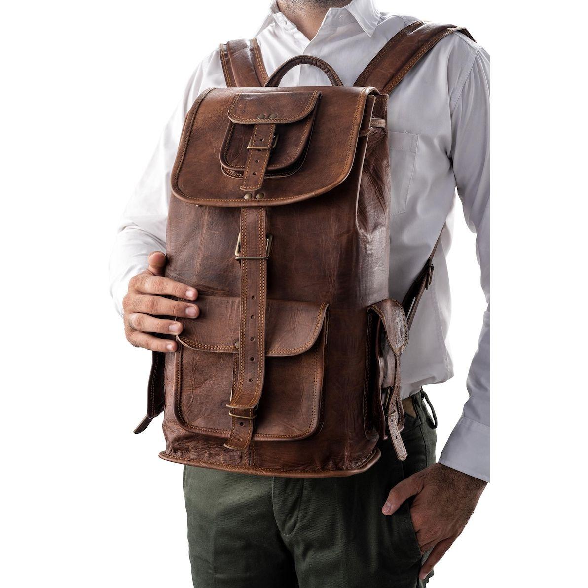 

Прочный рюкзак для ноутбука – Водонепроницаемый деловой рюкзак | Винтажный рюкзак для путешествий и повседневного использования 16 x 12 x 8 in