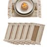 4/6pcs Boho Placemats Fall Place Mats Macrame Table Decor Rustic Linen for Table Dining Wedding Table Decor