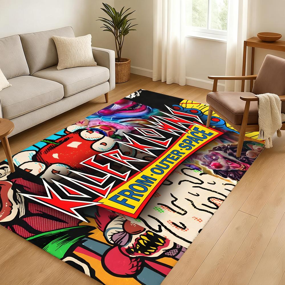 Killer-Clowns-From-Outer-Spaces Horror Movie Floor Mat Soft Absorbent Non-Slip Bedroom Living Room Door Mat Home Flannel Rugs