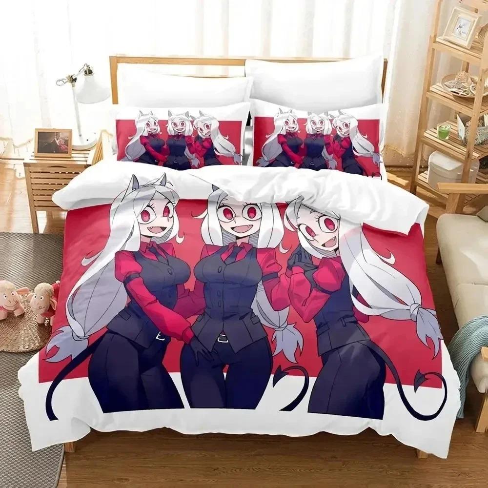 Anime Game Helltaker Bedding Set Duvet Cover Bed Set Quilt Cover Pillowcase Comforter King Queen Size Boys Adult Bedding Set