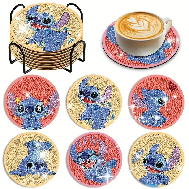 

6 шт./набори Милі підставки для алмазної вишивки Ліло Стіч DIY Алмазна вишивка Підставки 5D Повна викладка алмазами Акрилові Круглі Підставки для чашок