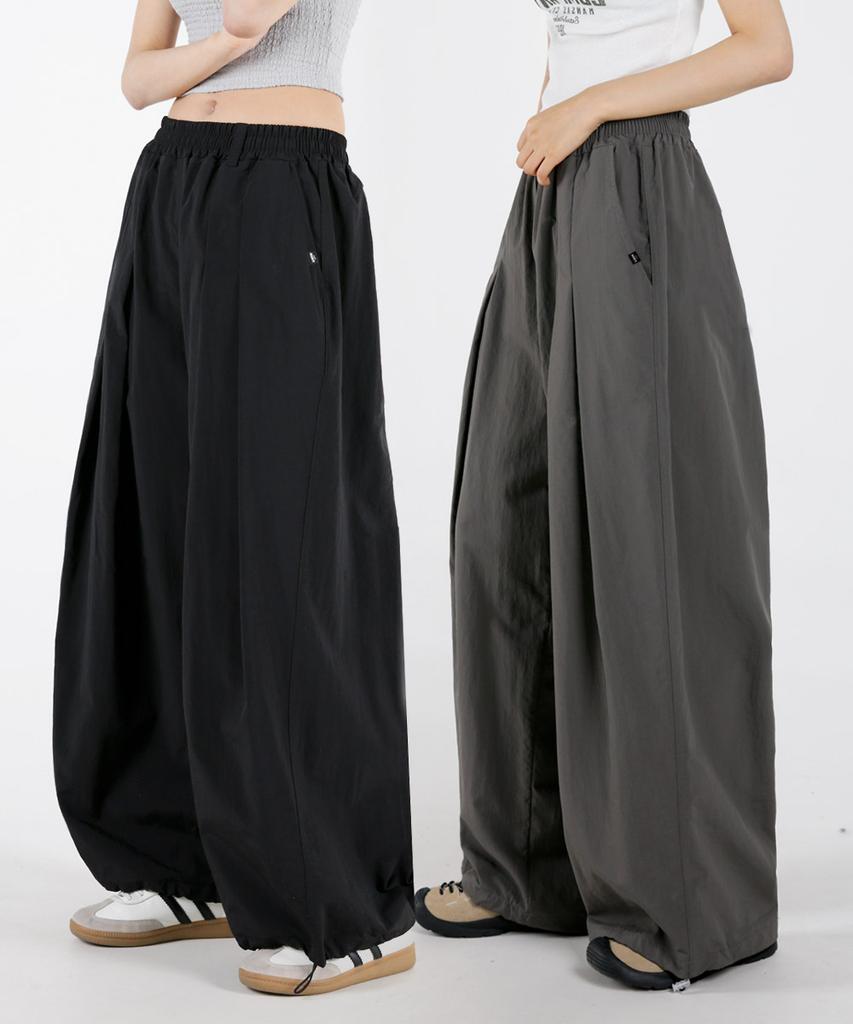 UMM Women'S Rustling Double Pintuck Balloon Wide Pants 2 Colors