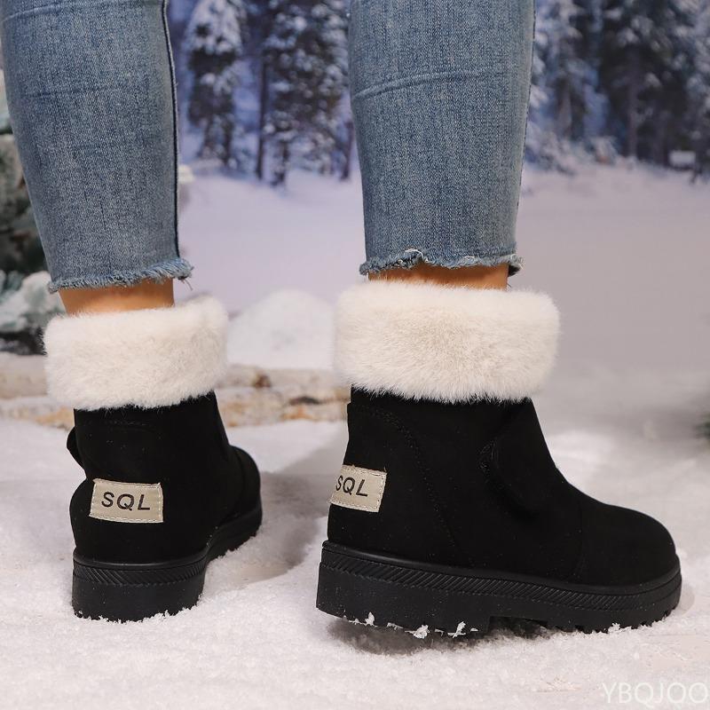 Women's Elegant minimalist snow boots winter new fashionable versatile suede thick soled warm comfortable women's boots