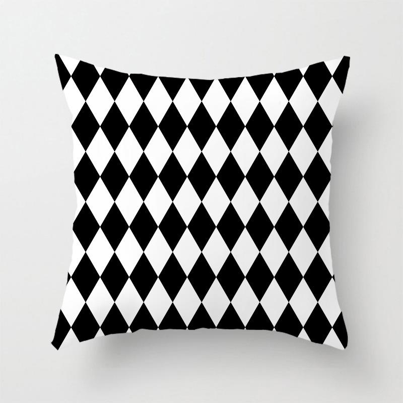 Home decorated black and white geometric cube letter printing cushion  car bedroom living room sofa pillow sleeve