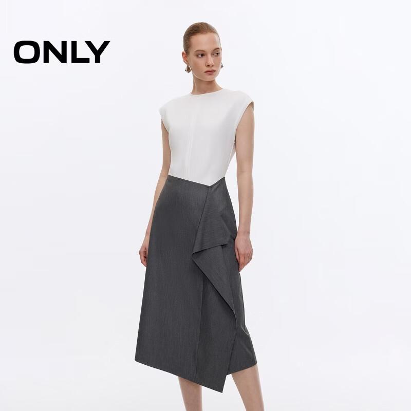 

ONLY Women s Faux Two-piece Color-block Sleeveless Dress L