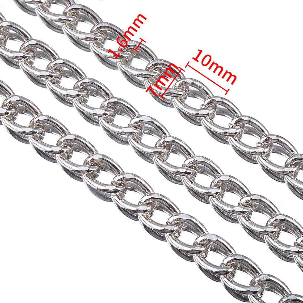 2M 1M 0.5M Aluminium Chain Curb Twisted Chain Links for DIY Handmade Necklaces Bracelets Jewelry Making Accessories Multi Color