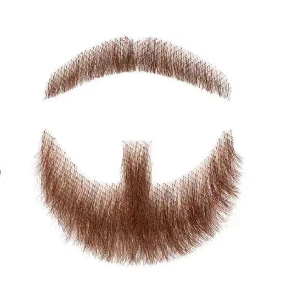 

[Schicksal.] Cosplay Accessory: Human Hair Fake Beard, Realistic Type, Fake Beard, Goatee, Beard, for Crossdressing, Men s Costume, Party, Reusable (B