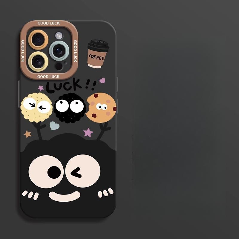 Bile de cărbune Potrivite pentru Apple 16 IPhone Animație 15plus Creativ 14 Silicon Carcasă Moale 13 Husă Telefon Mobil 12promax