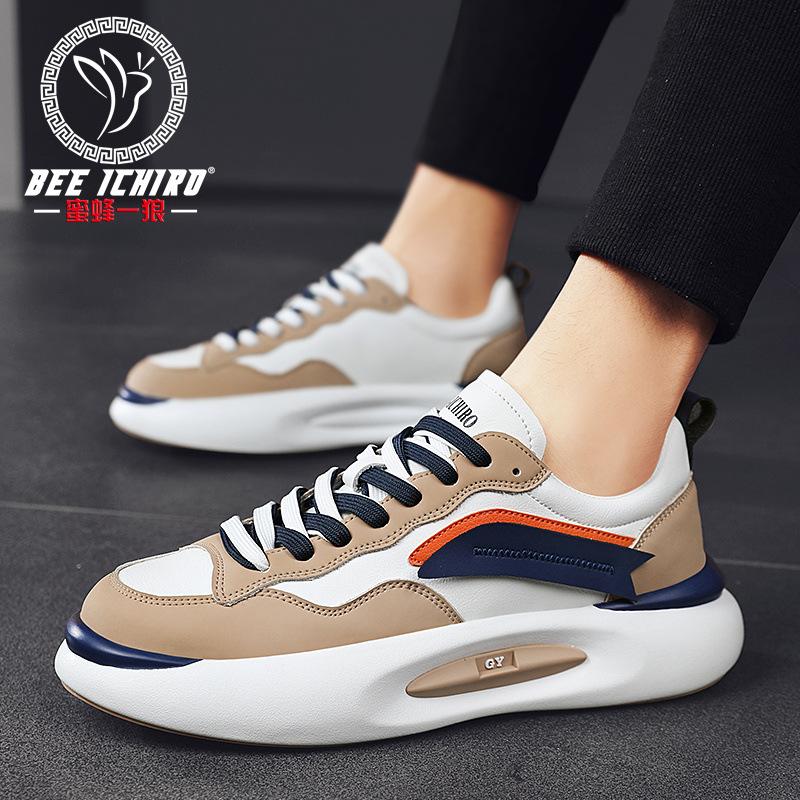 Men's shoes fashion personality platform sports dad shoes spring and summer leather little white shoes female couple
