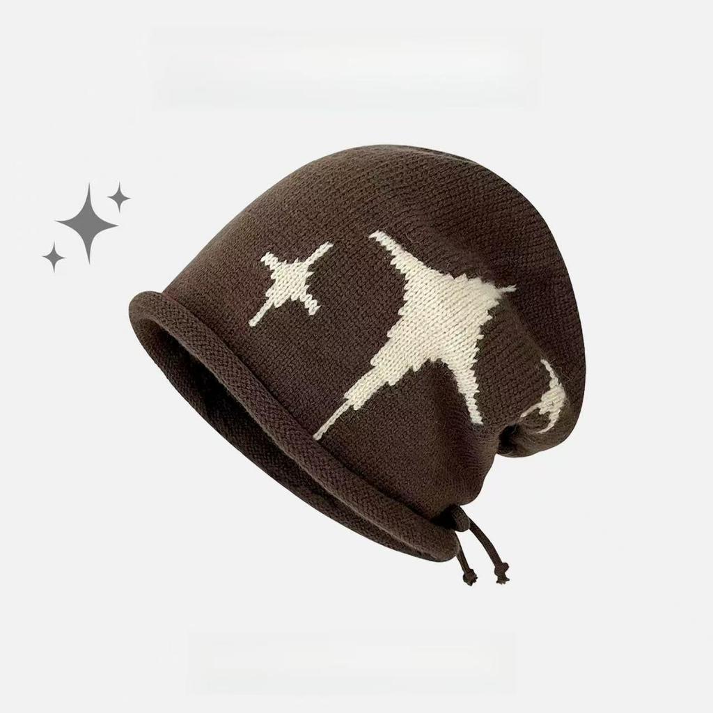 Women's Large Head Beanie: Autumn/Winter Breathable Loose Knit Hat for a Slimming Look.