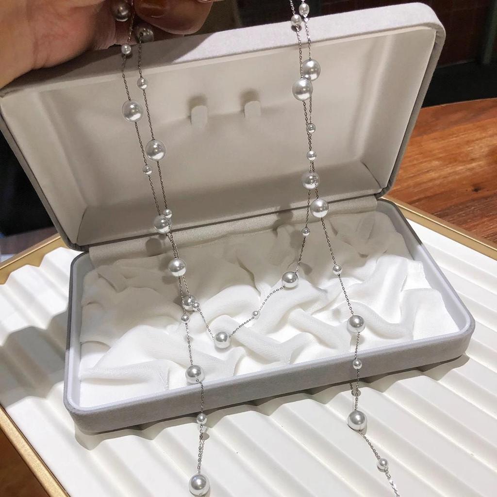 Light Luxury Irregular Glass Pearl Necklace - Versatile Fashion Jewelry for Women