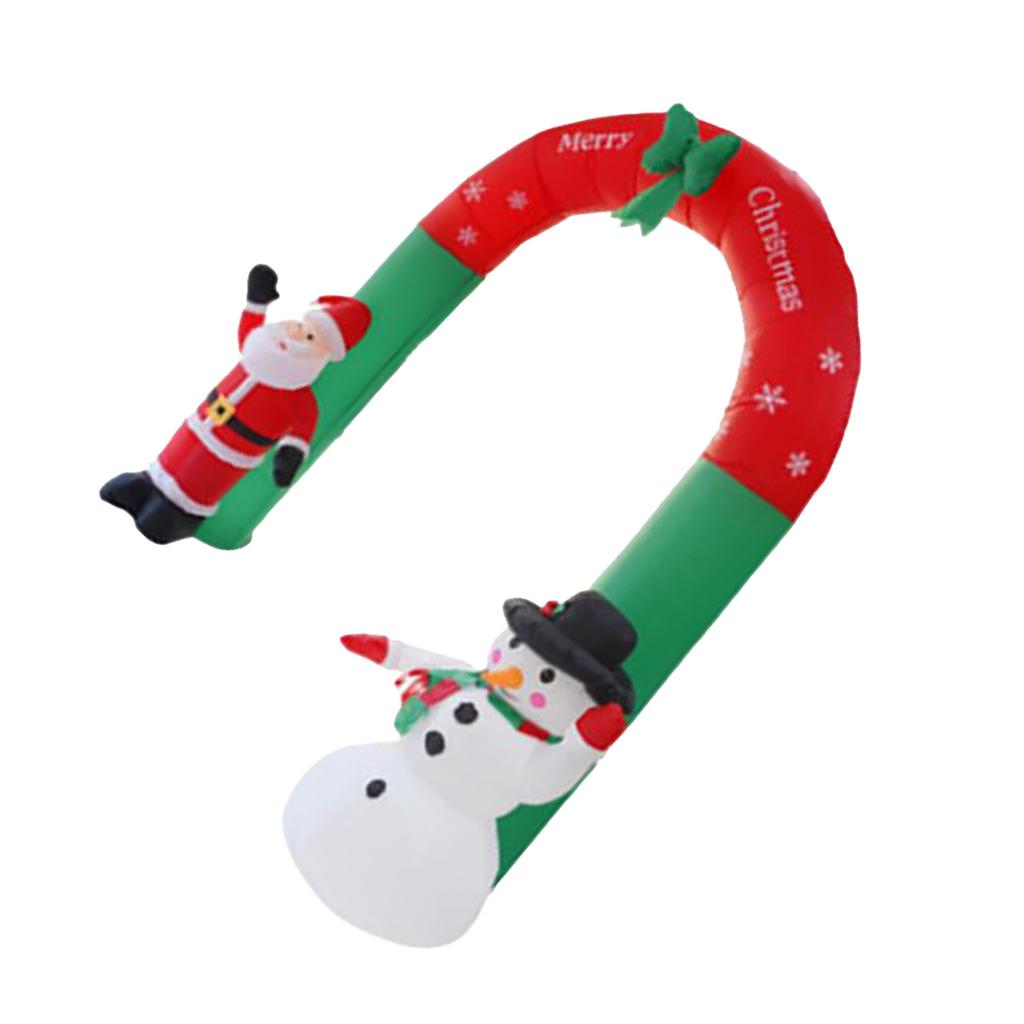 Nadmuchiwany Łuk Świąteczny ze Śnieżnym Bałwanem Świętym Mikołajem 100-240V Wodoodporne Światła LED Świąteczny Nadmuchiwany