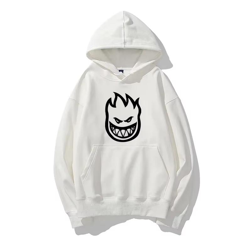 Spitfire Bighead Logo Graphic Print Hoodie Men Women Loose Casual Oversized Pullover Streetwear Hip Hop Fashion Harajuku Y2K Style Sweatshirt