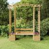 vidaXL Garden Pergola with Bench & Planters Pine Wood Impregnated