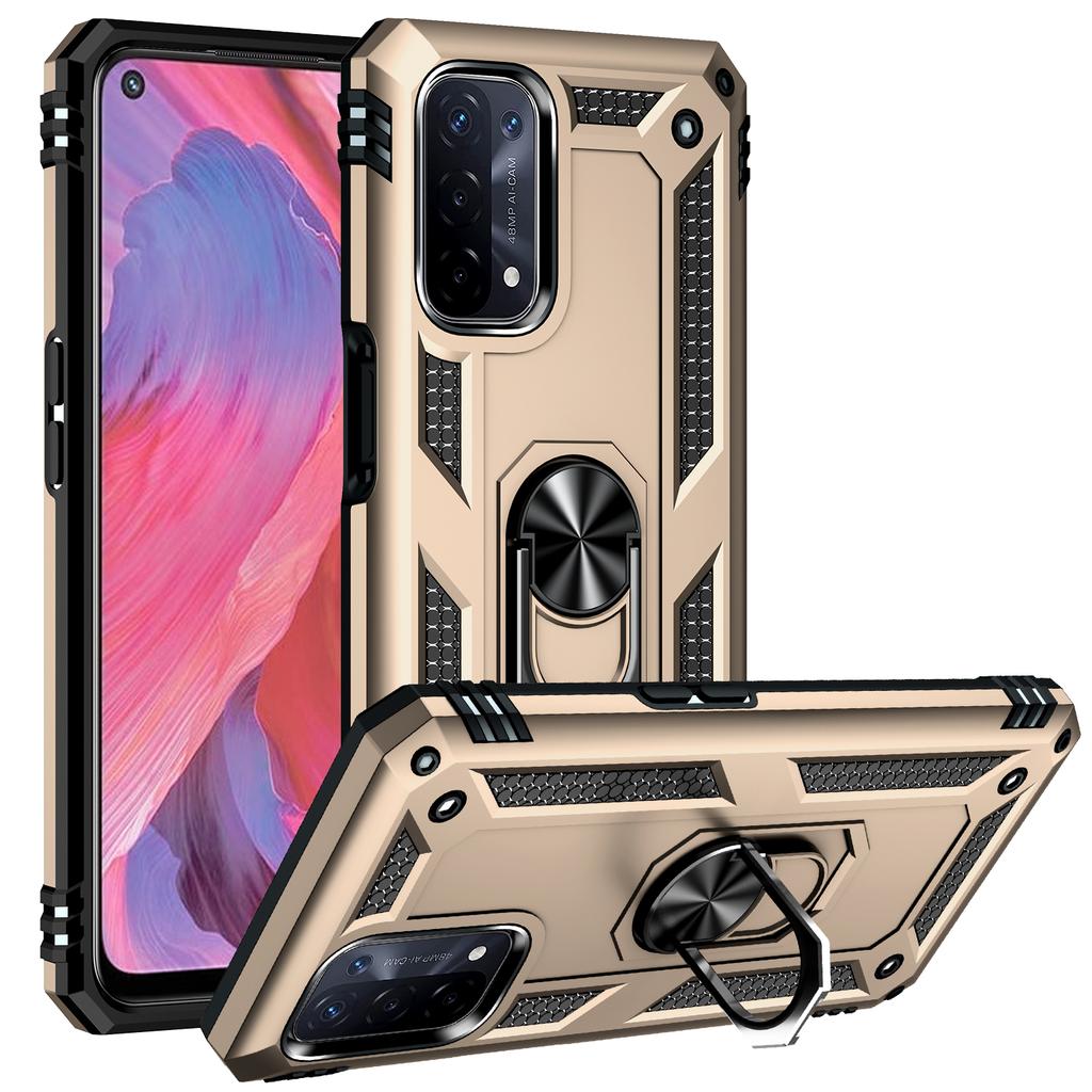 Luxury Armor Shockproof Case for OPPO A16 A16S A32 A72 A52 A53 A54 A55 A74 A5 A3S A5S A7 Reno 6 5Z Metal Ring Holder Phone Cover