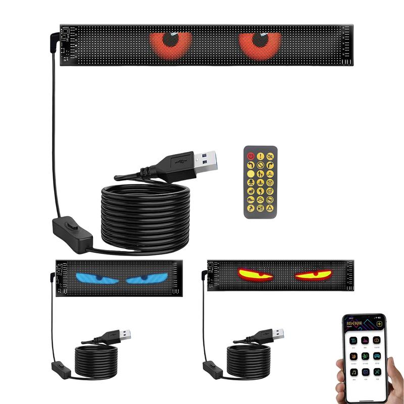 Smart Car Devil Eyes Light LED Display For Windshield Waterproof Programmable Car LED Display LED Funny Eye Light Signs Car Deco