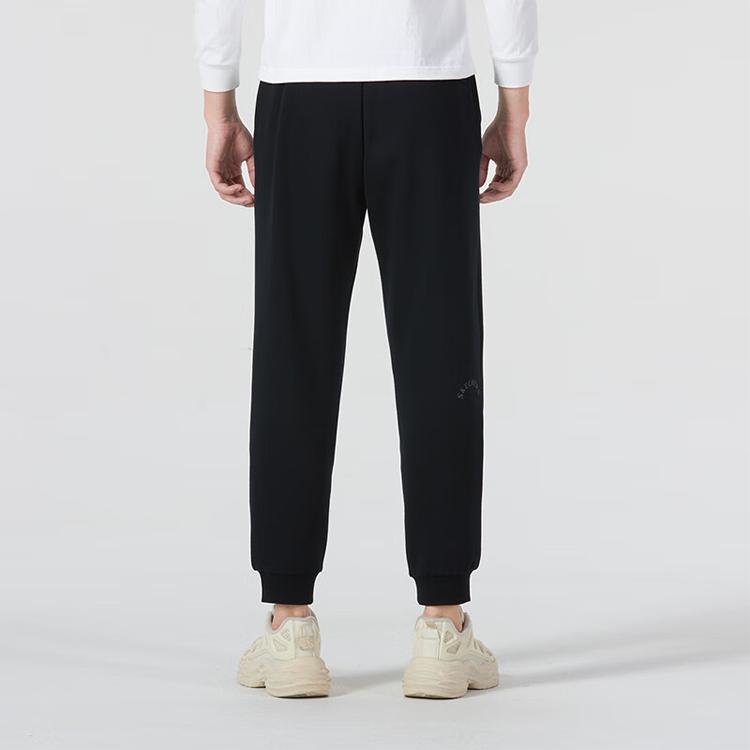 Skechers Colorful Casual Series Solid Mid-Rise Cuffed Sports Pants Men Pants Carbon-Black L323M020-0018