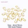 50-100Pcs/Lot 18K Gold Plated Brass Double Open Rings Connectors Clasps For Bracelets/Necklaces Making DIY Jewelry Materials