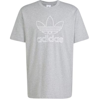 Originals Adicolor Outline Trefoil Logo Strick Lockerer Schnitt Rundhalsausschnitt Kurzarm T-Shirt Herren Oberteile Mittelgrau Stein JP1087