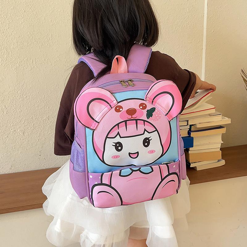 Schoolbag kindergarten cute doll schoolbag, new cartoon boy and girl baby backpack Korean version lightweight weight weight reduction children's 
