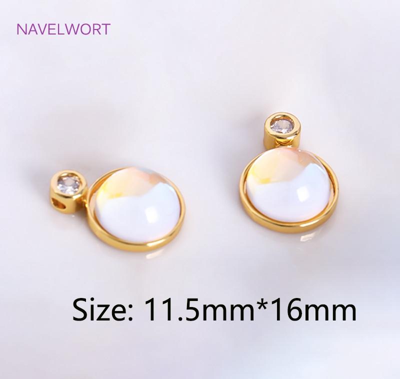 

18K Gold Plated Round/Heart Charms Transparent Crystal Pendant For Necklace Making Supplies DIY Jewelry Making Accessories 1 piece