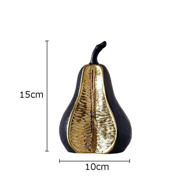 

Minimalism Pear/apple Sculpture Ceramic Fruits Artwork Ornaments Desk Decoration Abstract Crafts Statue Modern Home Decor