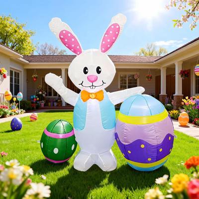Easter Rabbit Egg Inflatable Waterproof Cute Ornament for Home Party Holiday