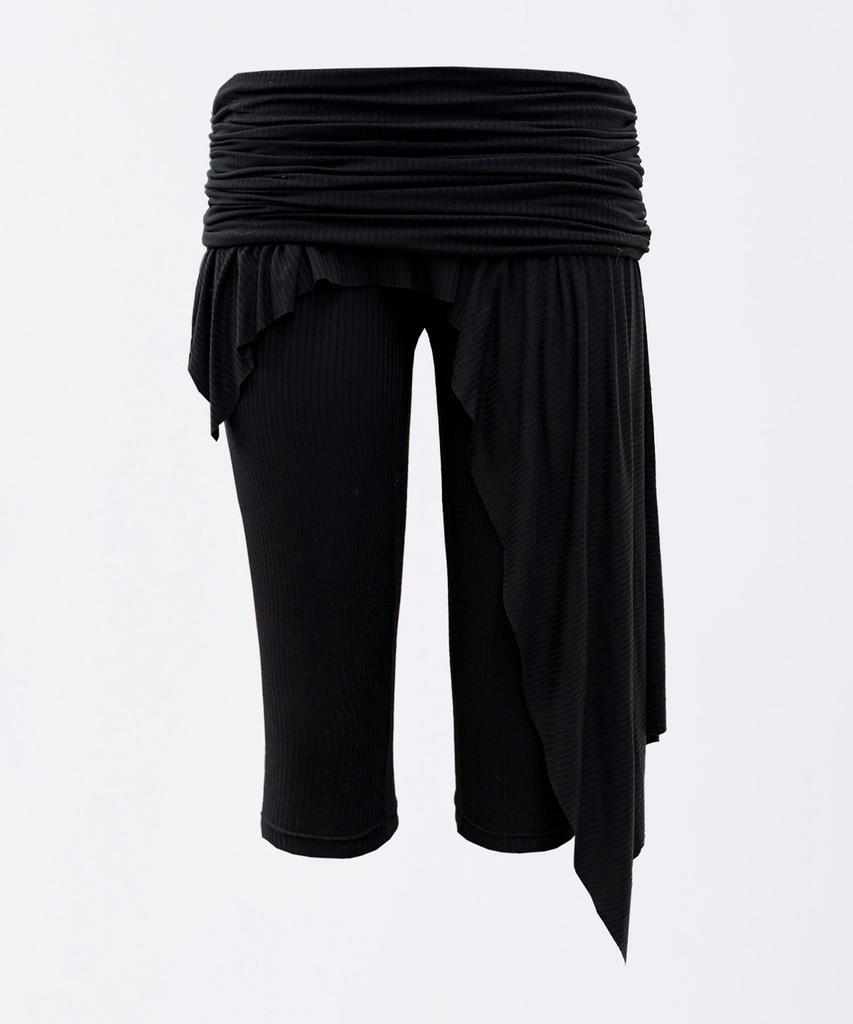 SCULPTOR Asymmetric Skirt Leggings Black