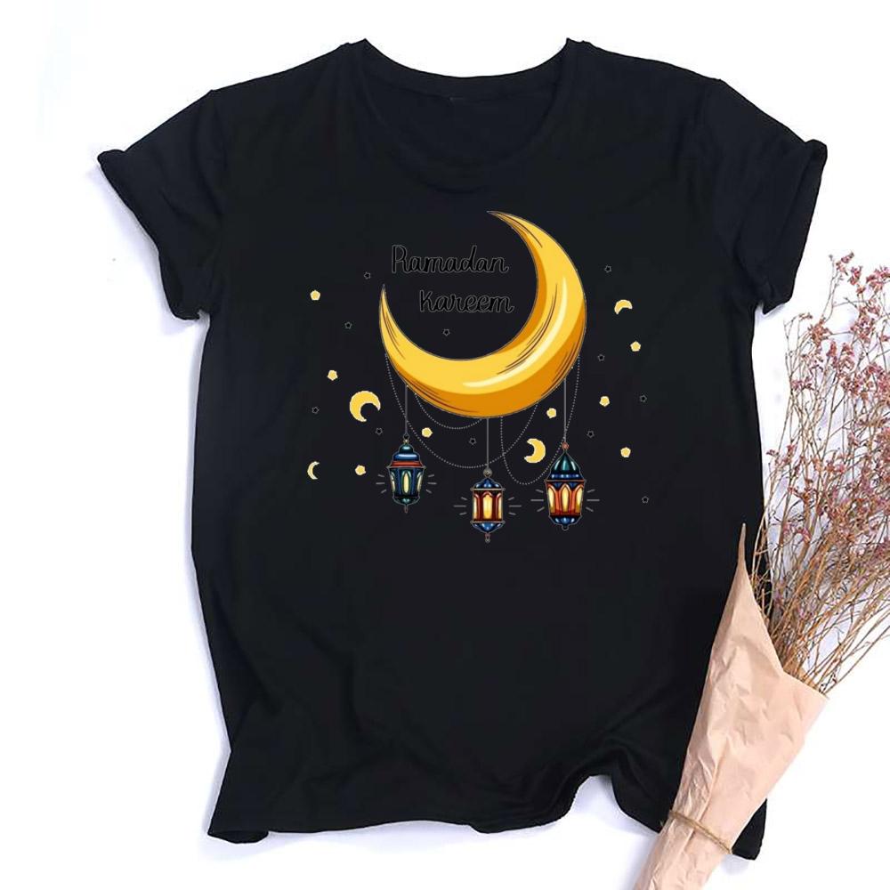 Eid Mubarak Tee Muslim Shirt Ramadan Gift Unisex Creative Top Casual Short Sleeve Crew Neck Unisex Tshirt Ramadan Mubarak Tops