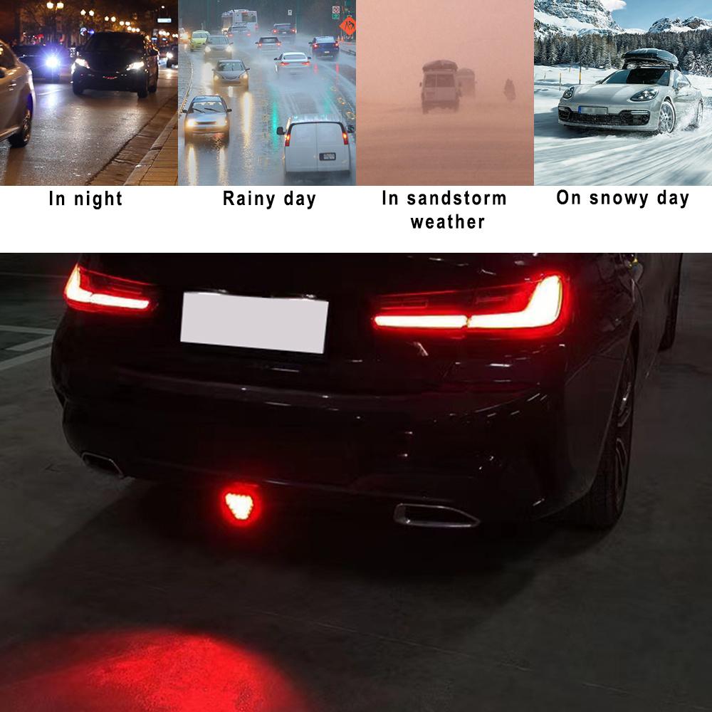 Indicator Triangle Rear Brake Light Warning Strobe Stop Red Rear Bumper Light