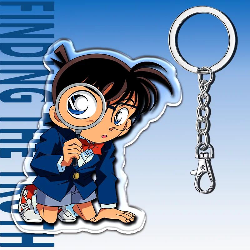12cm Detective Conan Acrylic Transparent Pendant Car Key Pendant Student Backpack Decoration Fun Cute Cartoon Children's Gift