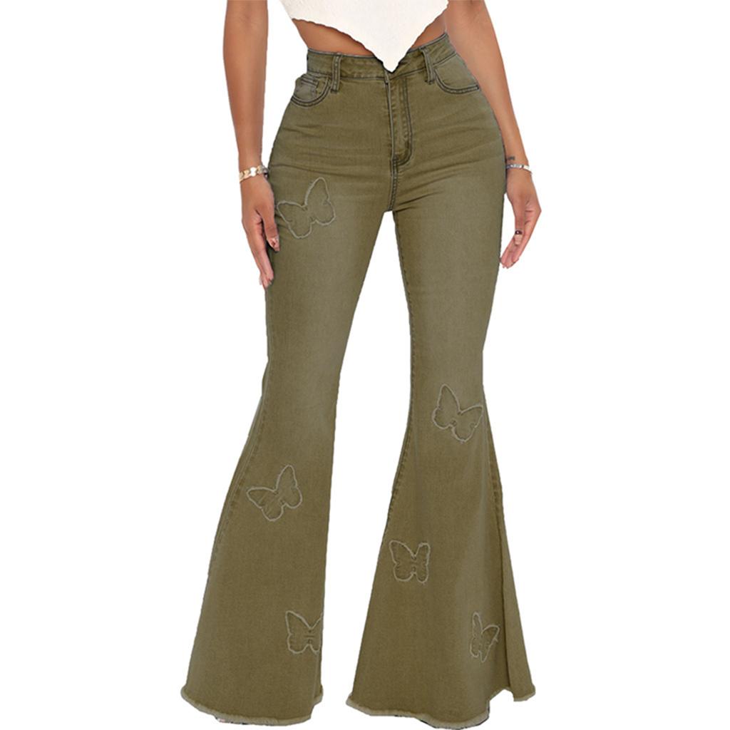 Women's High Waist Washed Women's Jeans Fashionable Versatile Straight Leg Pants