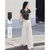 Women's Pleated Short Sleeve T-Shirt and Casual Pants Set