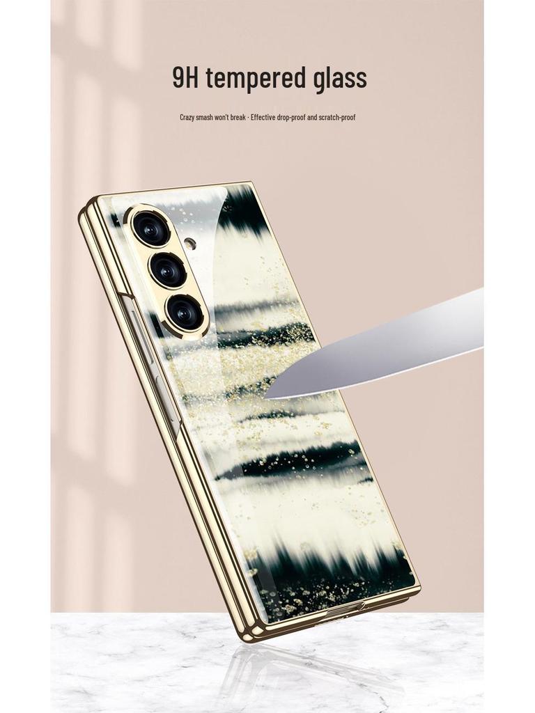 Samsung Z Fold7 Marble Folding Case: Stylish & Trendy Glass Cover for Women